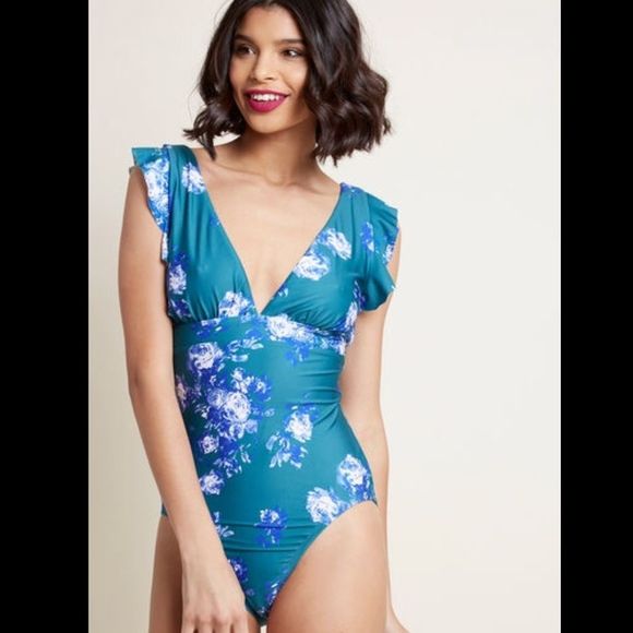 ModCloth High Dive Lagoon Living Swimsuit Size XS - Picture 1 of 6